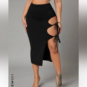 Shein tie side pencil skirt size large NWOT